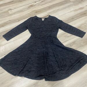 Mossimo Womens Gray Knit Fit Flare Swing Dress Long Sleeve Size S Casual 0162